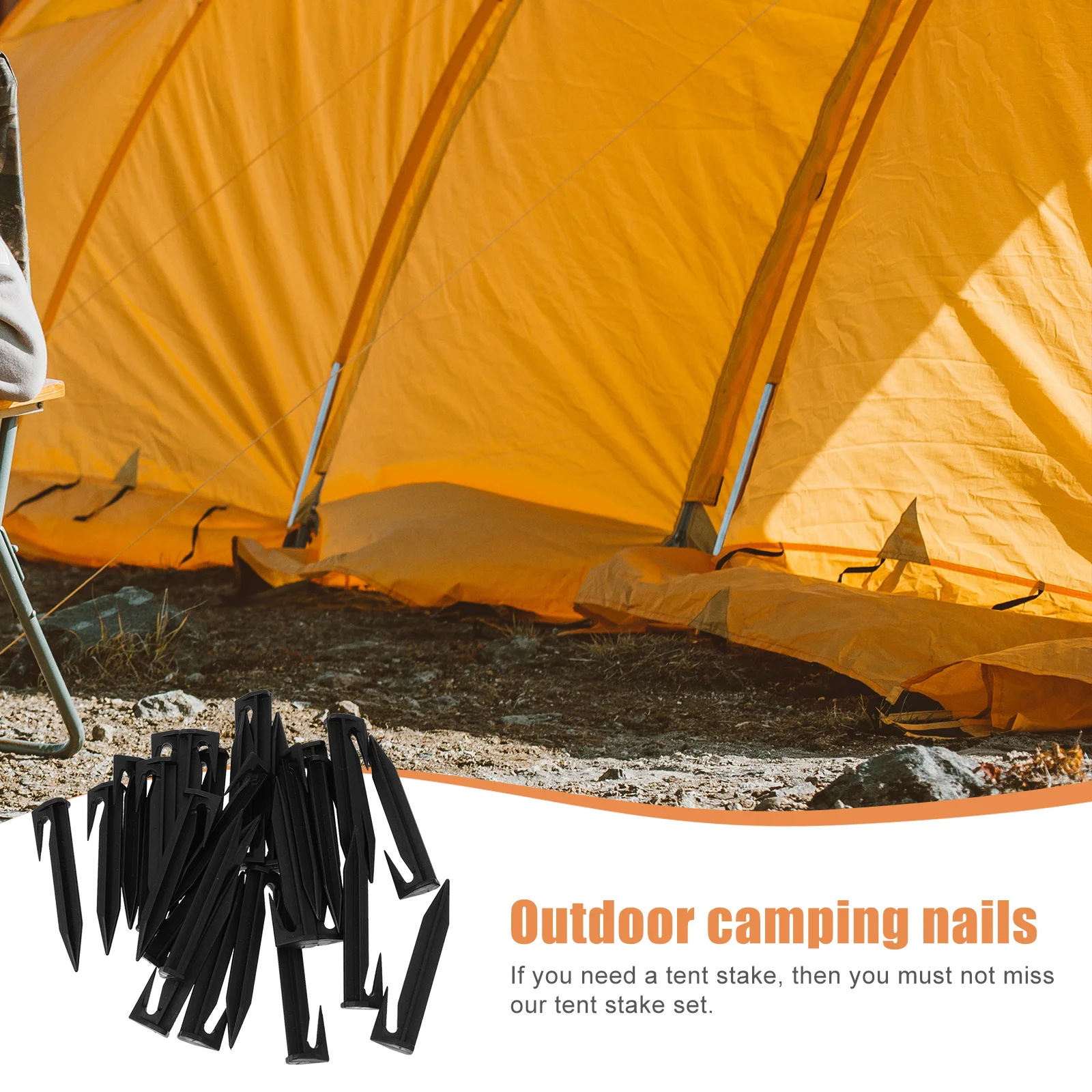 50 قطعة في الهواء الطلق الأرض حصص أوتاد خيمة المسامير البلاستيكية للتخييم التنزه نزهة المظلة تحديد أدوات لوازم البستنة #4
