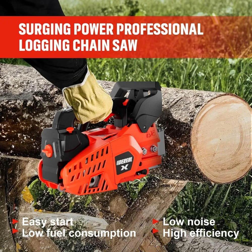 12인치 25.4CC 투스트로크 탑 핸들 가스 체인톱 효율적인 나무 절단용