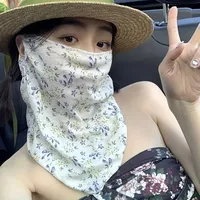 1Pc summer new full face sunscreen mask outdoor mask ear hook style