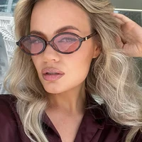 Fashion Oval Retro Sunglasses for Women – Simple Small Frame UV400 Protective Eyewear, Literary Style Luxury Design for Commuting & Travel - Image 2