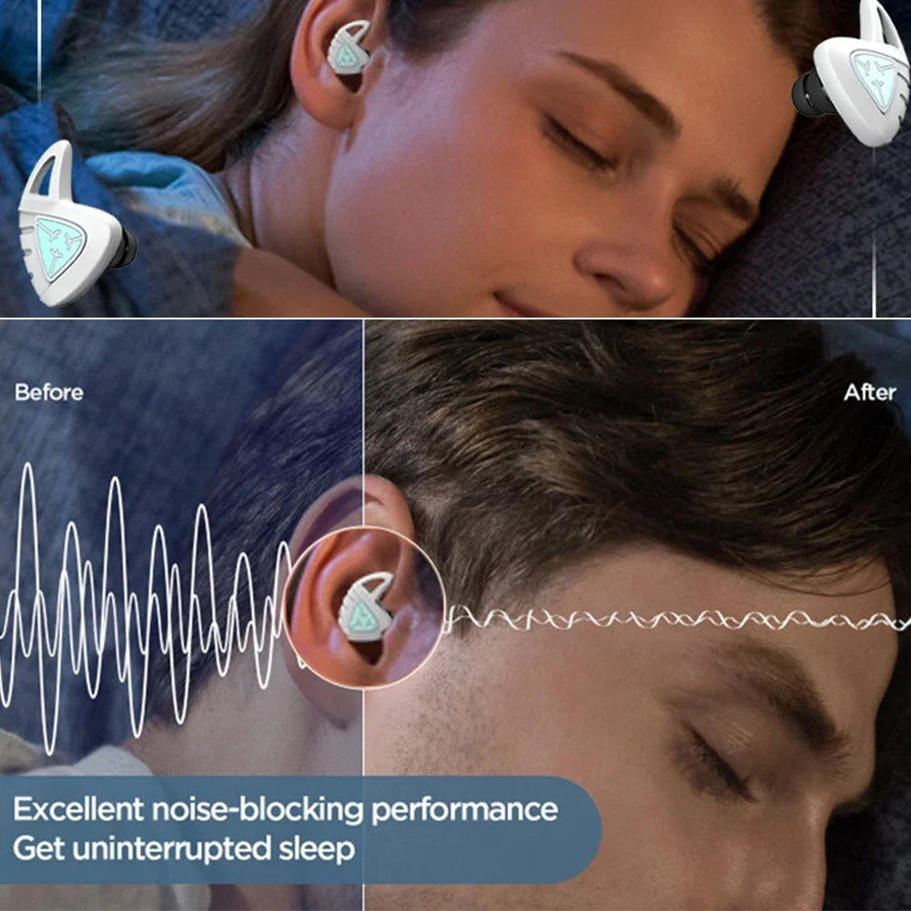 Soundproof Silicone Ear Plugs Sound Insulation Anti Noise Protection Triangle Noise Reduction Sleeping Earplugs with 10pcs Plugs