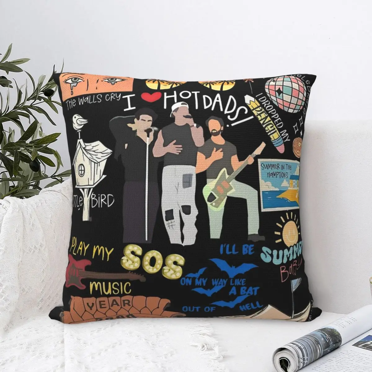 Jonas Brothers Music Throw Pillow Cover Polyester Cushions for Sofa 45*45cm Cushion Covers