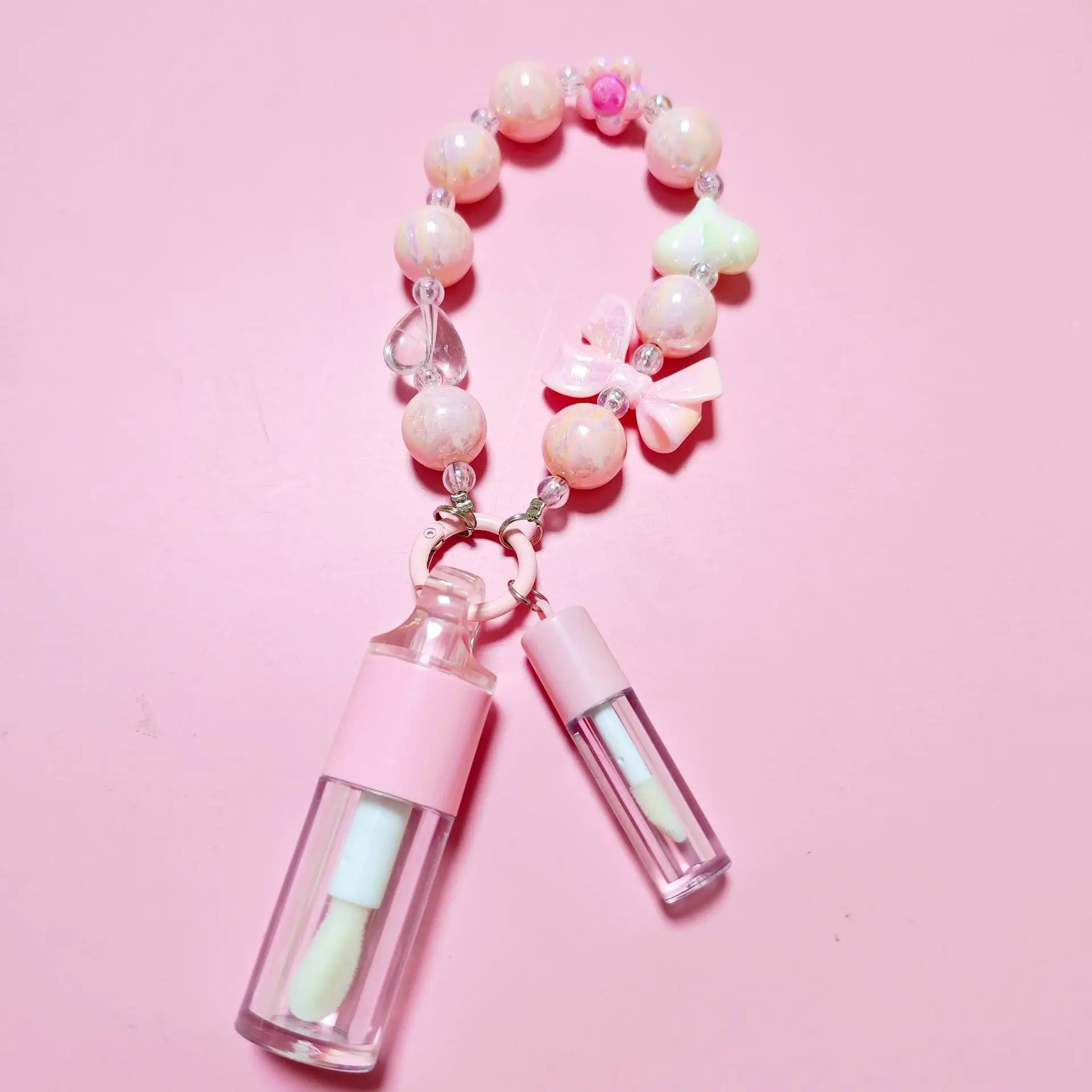 

Оптовая продажа, тюбик для блеска для губ, объемный милый брелок с принтом логотипа, бутылка для блеска для губ, жидкие румяна, помада, контейнер для макияжа 4 мл + 0,8 мл