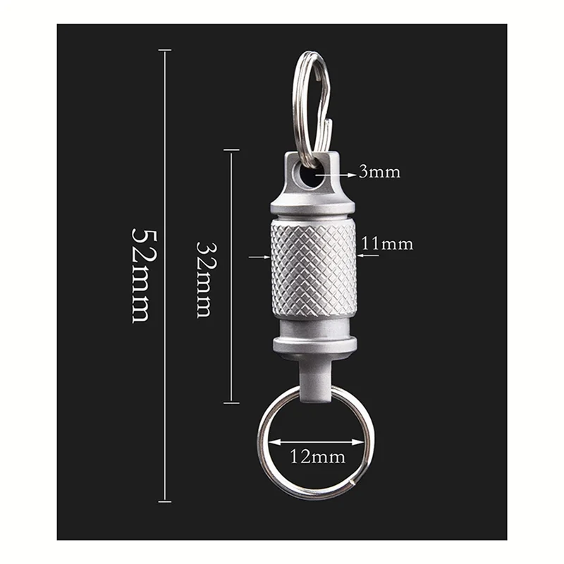 ไทเทเนียม Quick Release พวงกุญแจหมุน, Pull Apart พวงกุญแจที่ถอดออกได้ Heavy Duty Car Key Holder 2 ชิ้น