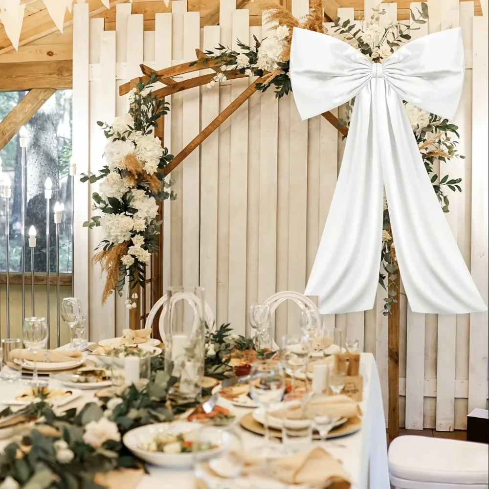 Party-Dekorationen mit großer Schleife, Weihnachtsbaumspitze, Schleifenband für Weihnachten, Hochzeit, Geburtstag, Party, Wandanhänger, Dekoration, 1 Stück – Detail 6