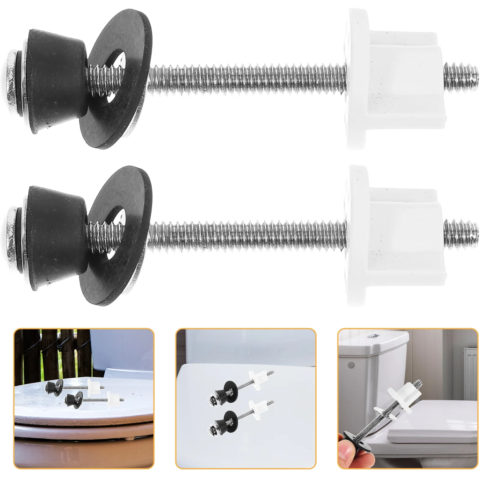 

2 Pcs Screws Toilet Seat Fittings Replacement Quick Release for Bolt Kit Pressing Hardware