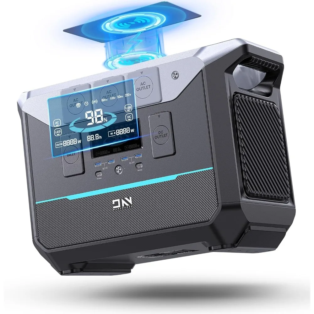 

Portable Power Station 2000W (Peak 3000W), 2073.6Wh LiFePO4 Battery Generator, Fast Charging Solar Generator for Camping