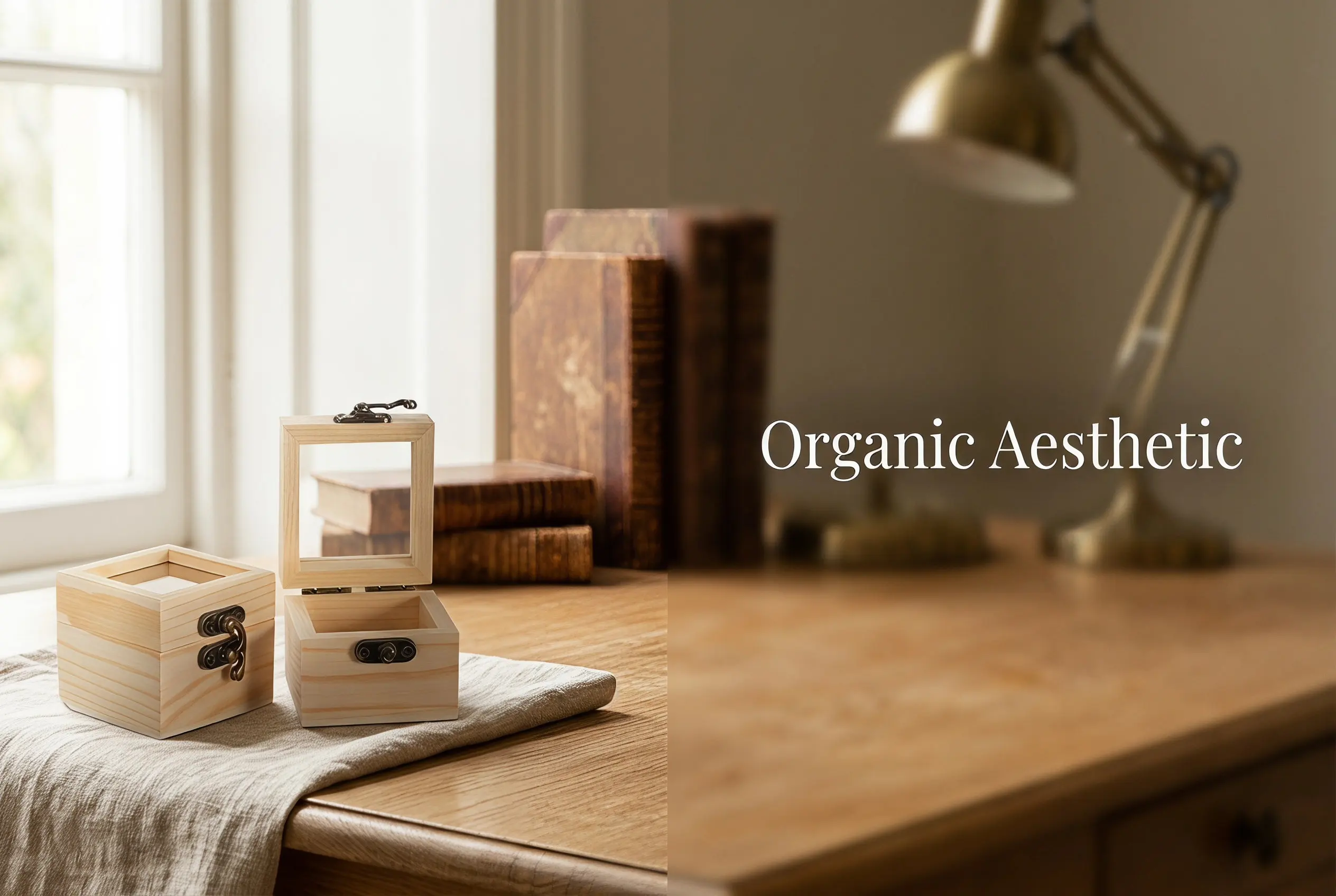 2Pcs Insect Collection Display Box Square Natural Wood Storage Box Clear Glass Lid Small Wooden Case for Jewelry Bracelet