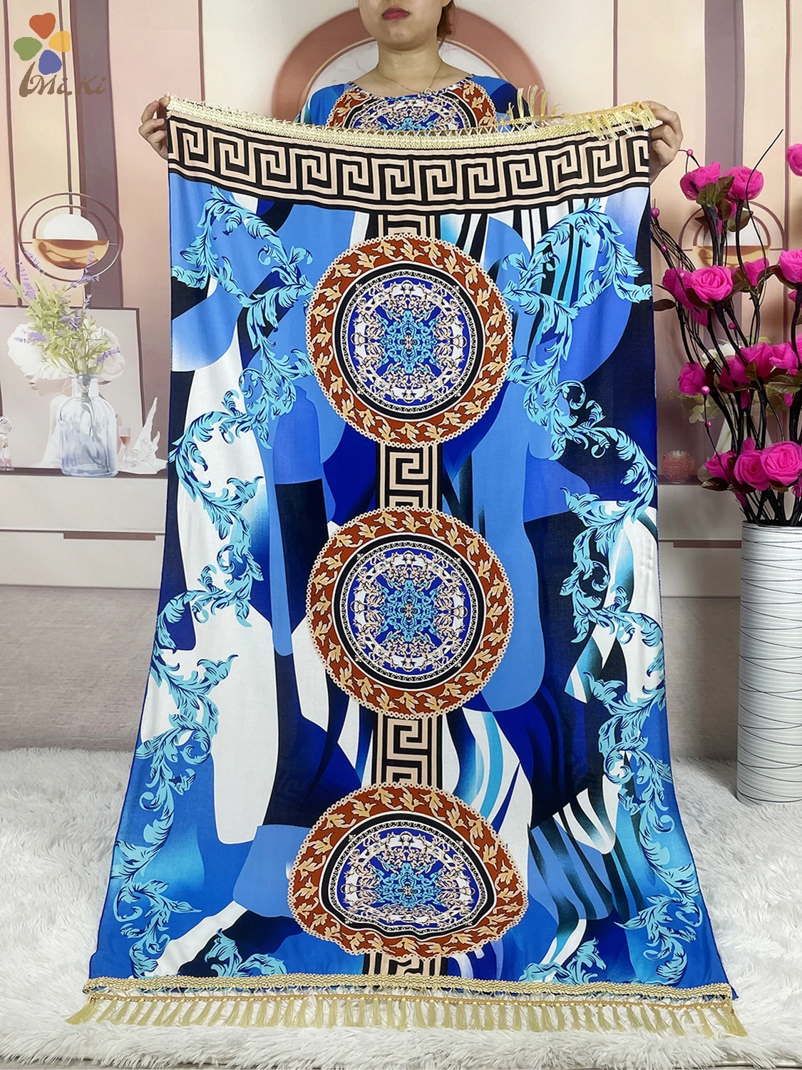 Vestido de algodão estampado com gravata tingida para mulheres muçulmanas, Robe Kaftan solto, Dubai Maxi, Roupas Femininas Africanas, Roupas para festas islâmicas