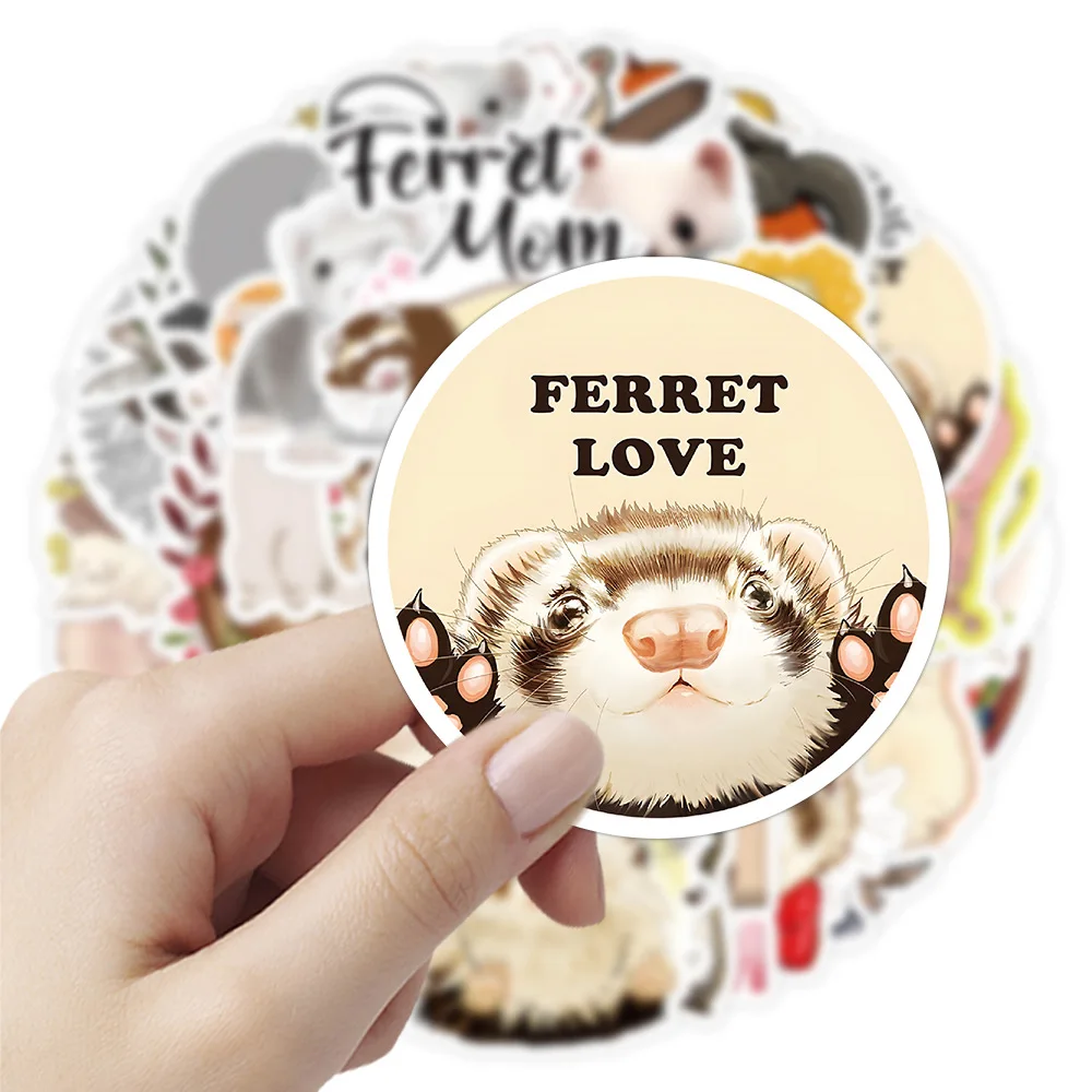 10/30/52PCS Cartoon Cute Ferrets Animal Stickers Decals Decoration DIY Phone Notebook Suitcase Laptop Fridge Wall Sticker Toy