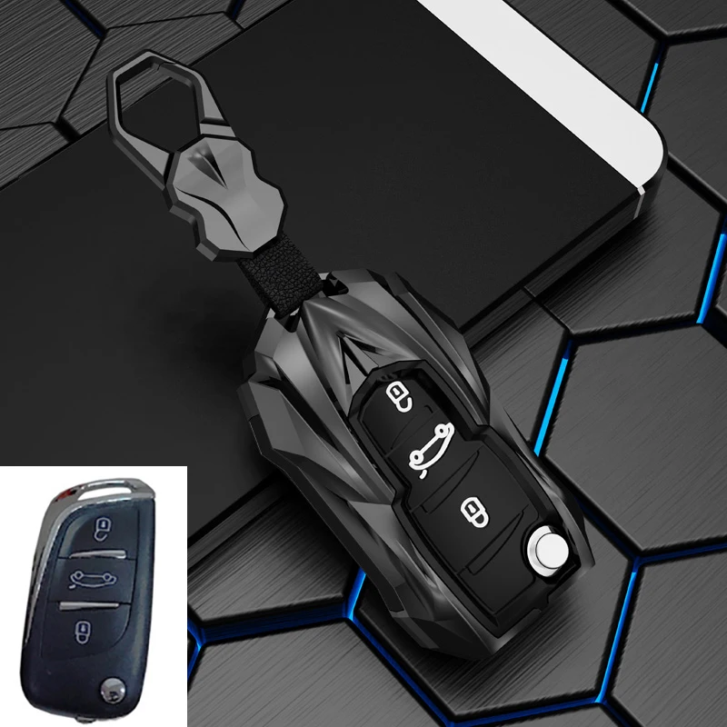 

New Zinc Alloy Car Flip Key Case Cover Shell Fob For Citroen C1 C2 C3 C4 C5 XSARA PICA For Peugeot 306 407 807 For DS DS3 DS4 DS