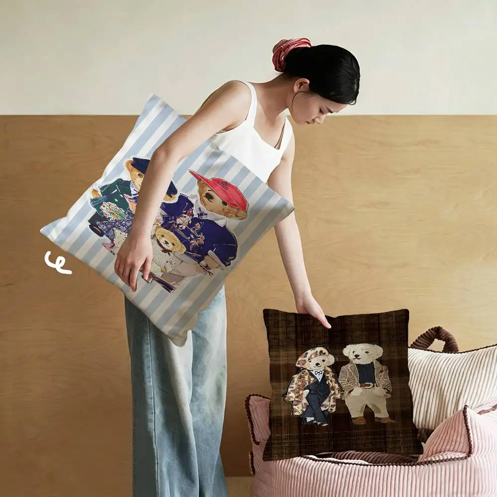 Fashion Bear Cushion Cover Polyester Sofa Cushions Decorative Throw Pillows Home Decoration Pillowcover