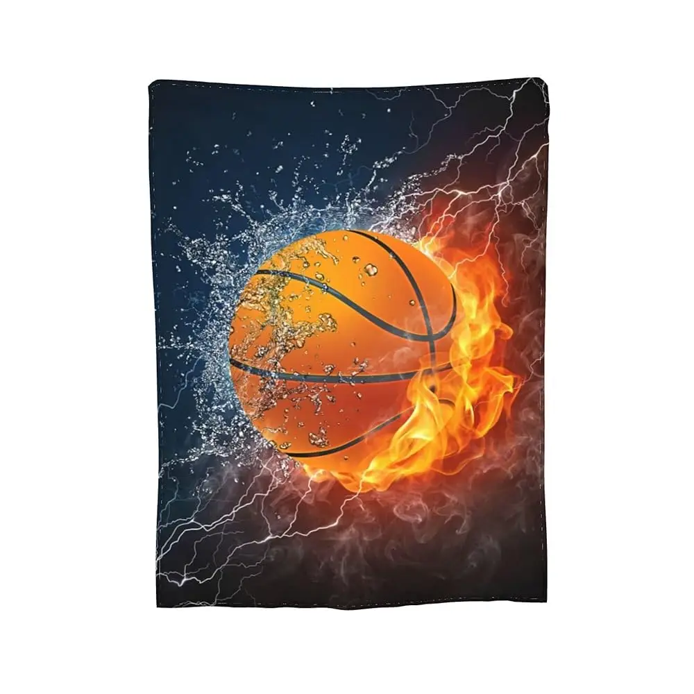 

Cool Basketball Ball Throw Blanket Super Soft Warm Boy Men Bed Blankets For Couch Bedroom Bedding Sofa Office Car, All Season