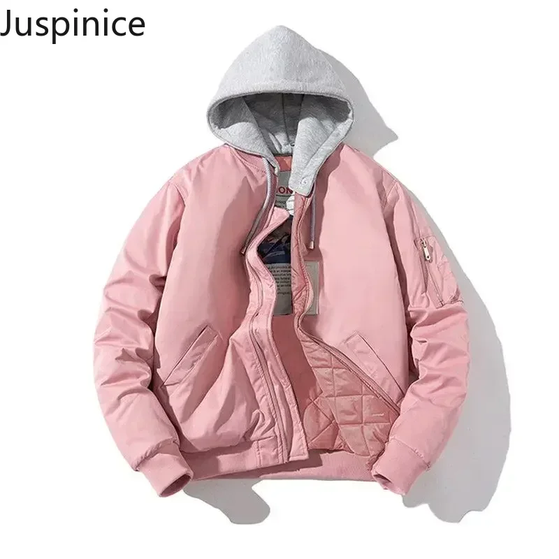 

Spring Autumn Simple Thicken Baseball Jackets Couple Thin Loose Casual Simple Personalized Bomber Jacket Men Tops Male Clothes
