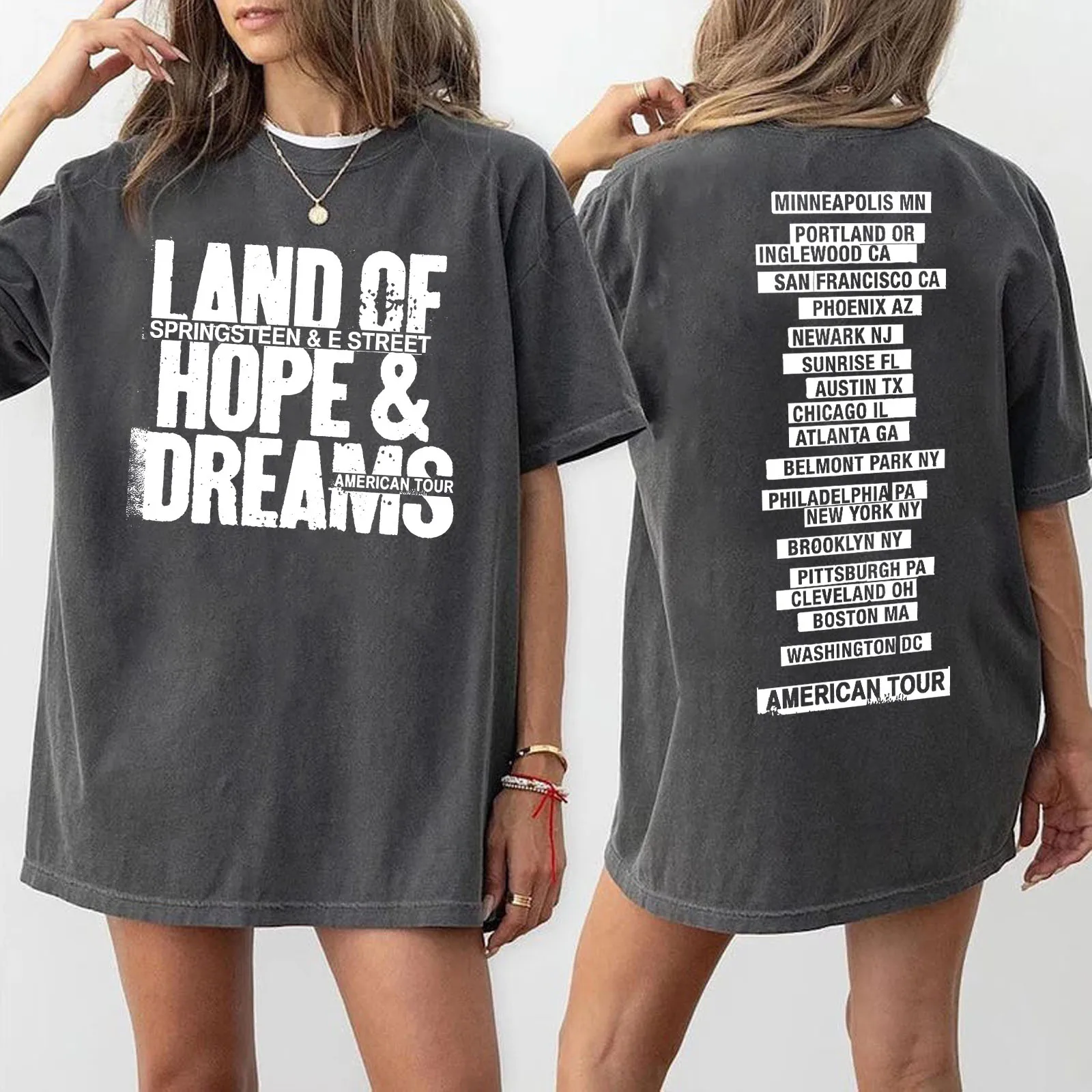 Bruce Springsteen & E Street Band World Tour 2026 Washed Cotton T-shirt Vintage Summer O-Neck Short Sleeve T Shirt