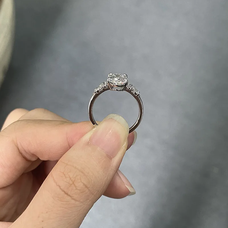 Hochwertiger Luxus-Verlobungsring mit ovalem Schliff, 3 Karat Labor-Diamant, IGI-zertifiziert, DEF VS VVS, massives 950er Platin, edles Brautschmuckstück – Detail 8