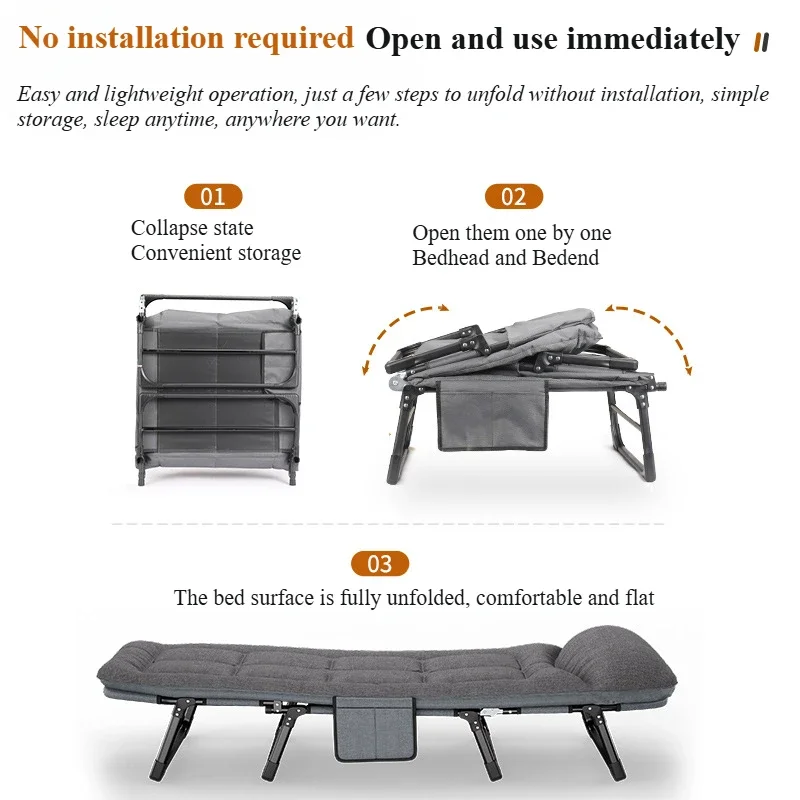 Colchón de cama plegable para siesta, artefacto integrado para una sola persona, sillón multifuncional para cama de marcha simple y portátil