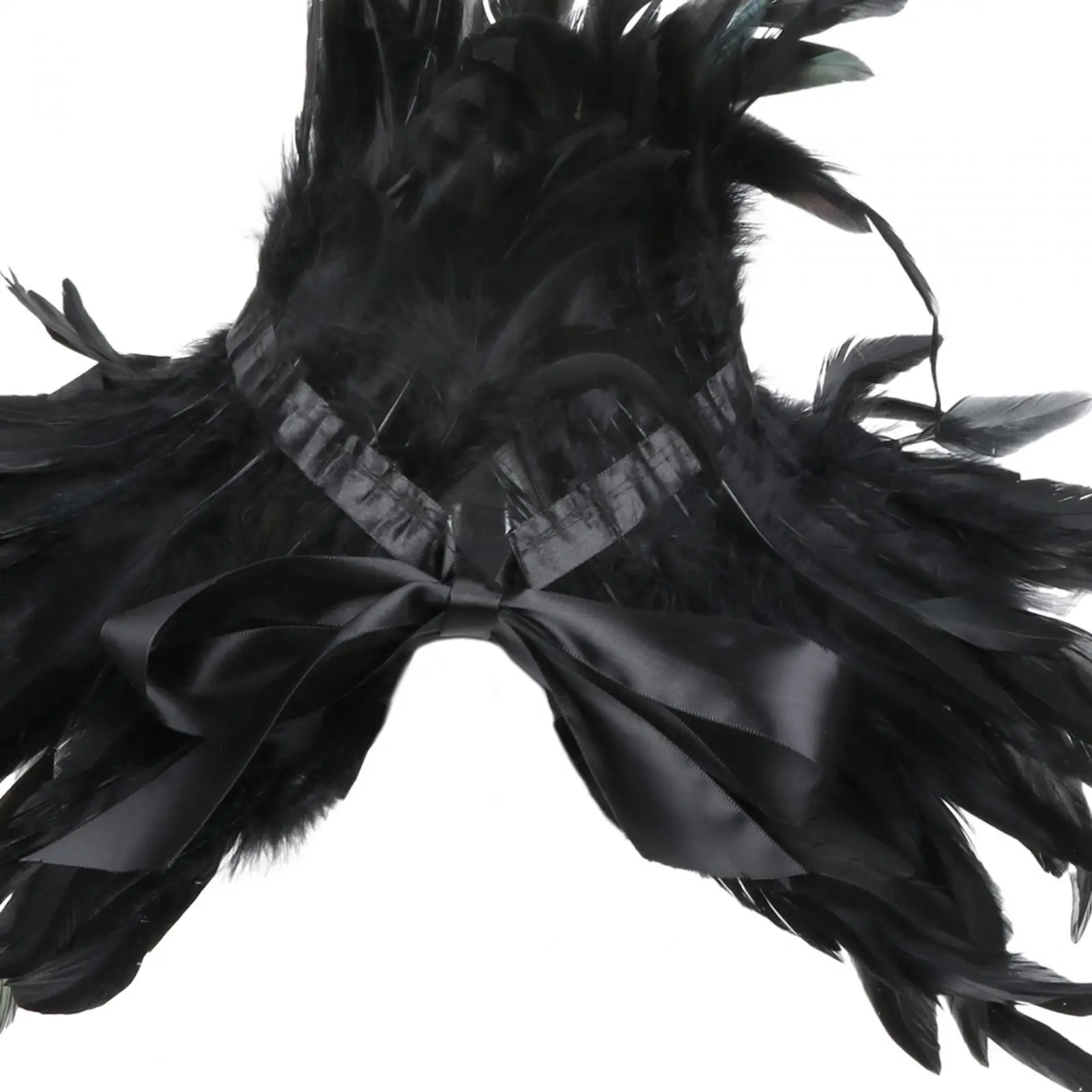 ريشة تتغاضى شال الشرير الساحرة زي الملحقات الدانتيل يصل ديكور القوطية الدعائم فستان حفلة الهالوين وشاح Capelet #5