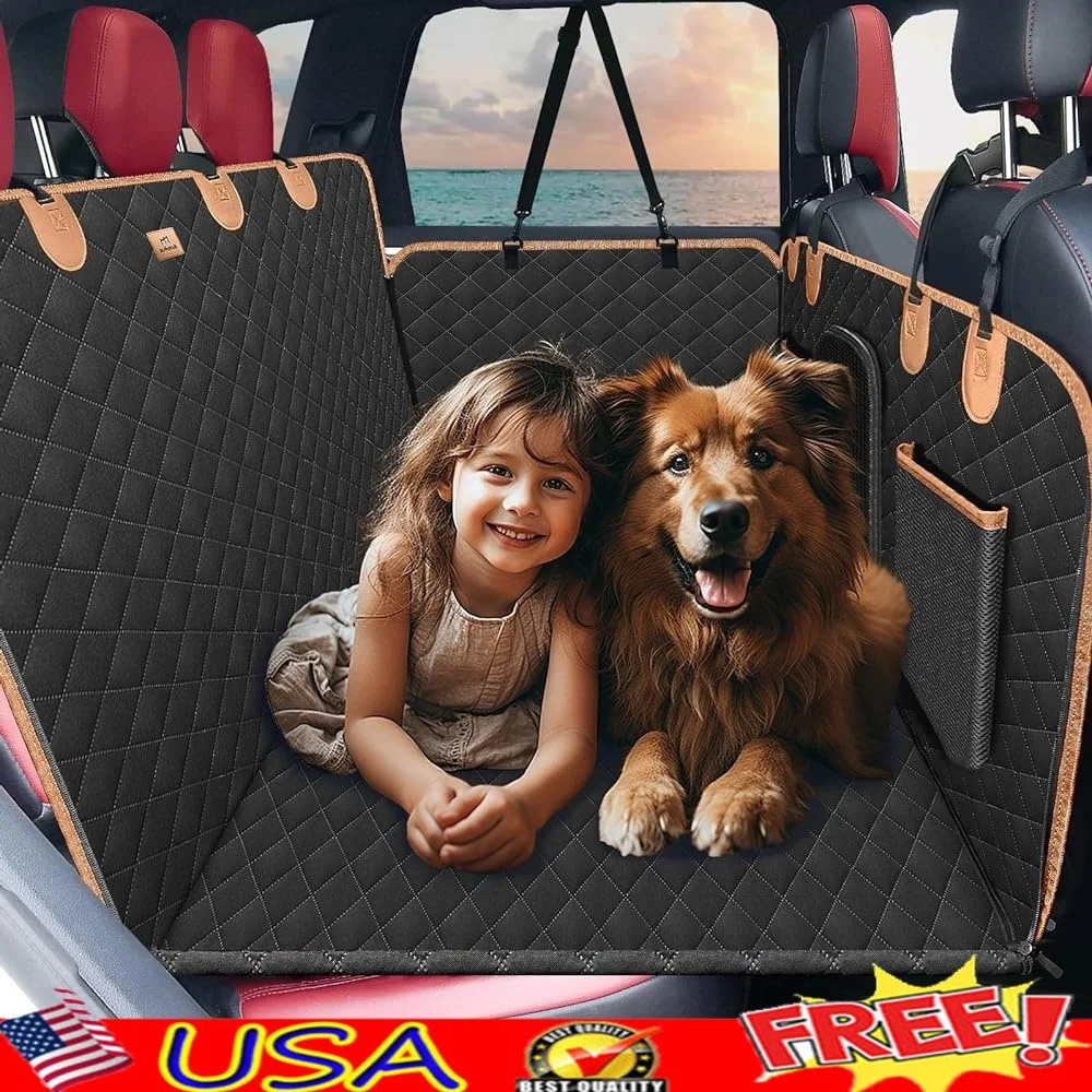 

Back Seat Dog Hammock Extender Waterproof Cover with Hard Support Easy Setup Adjustable Straps Car Travel