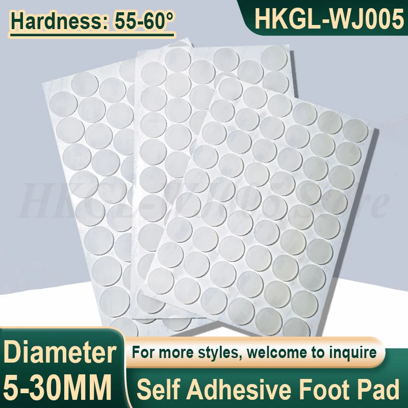 

Transparent Self Adhesive Silicone Rubber Feet Pad Furniture Foot Pad Round Anti Slip Pad for Laptop Keyboard/Furniture Dia 5-30