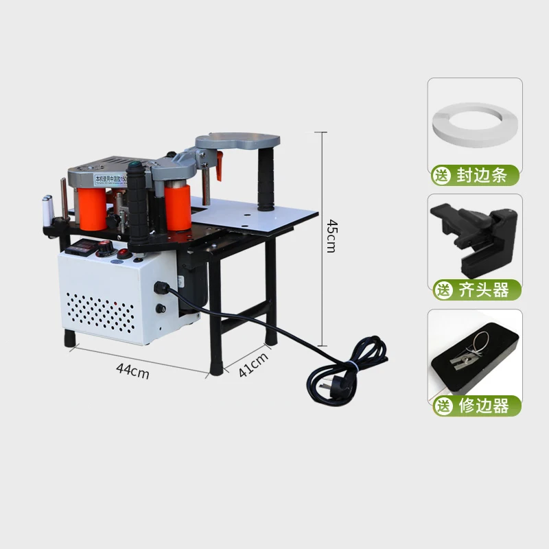 

Mini manual woodworking pvc edge banding machine, with cutting pvc edge banding machine itself and speed control