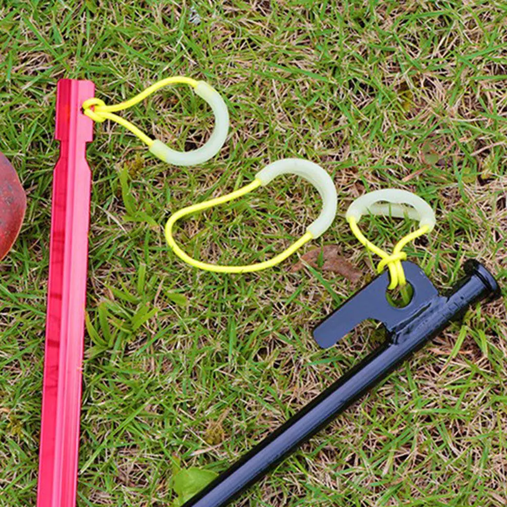 12Pcs Tent Stake Zipper Pullers Sturdy Outdoor Backpack Zipper Helper Camping Hiking Portable Glowing Replacement Pulls