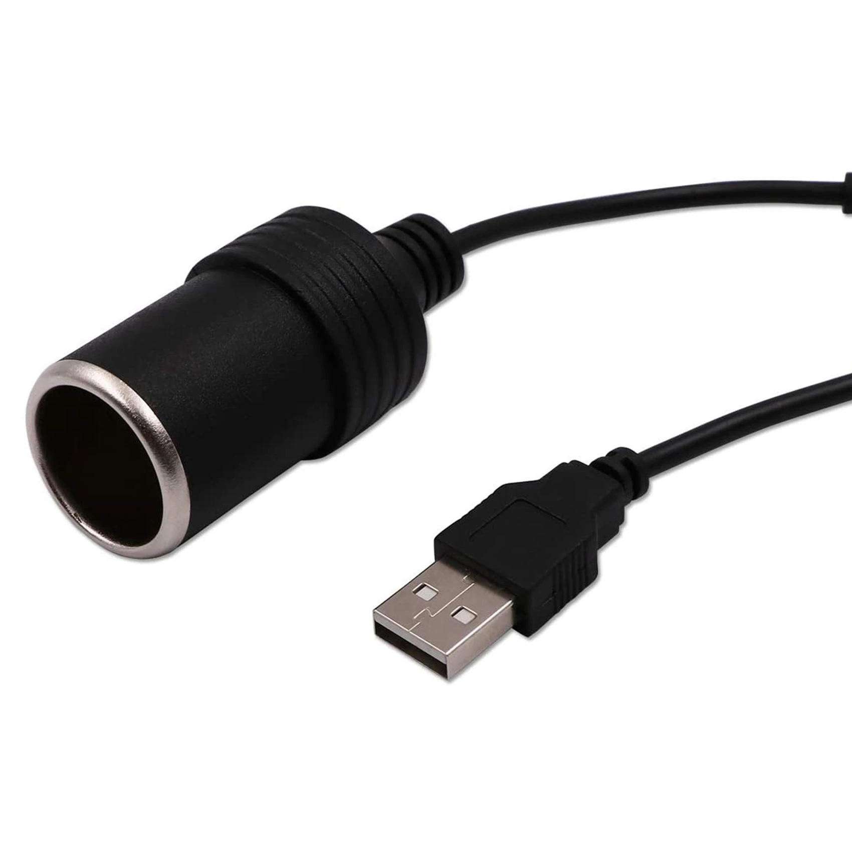 Cable convertidor hembra USB A macho a 12V para encendedor de coche, paquete de 2