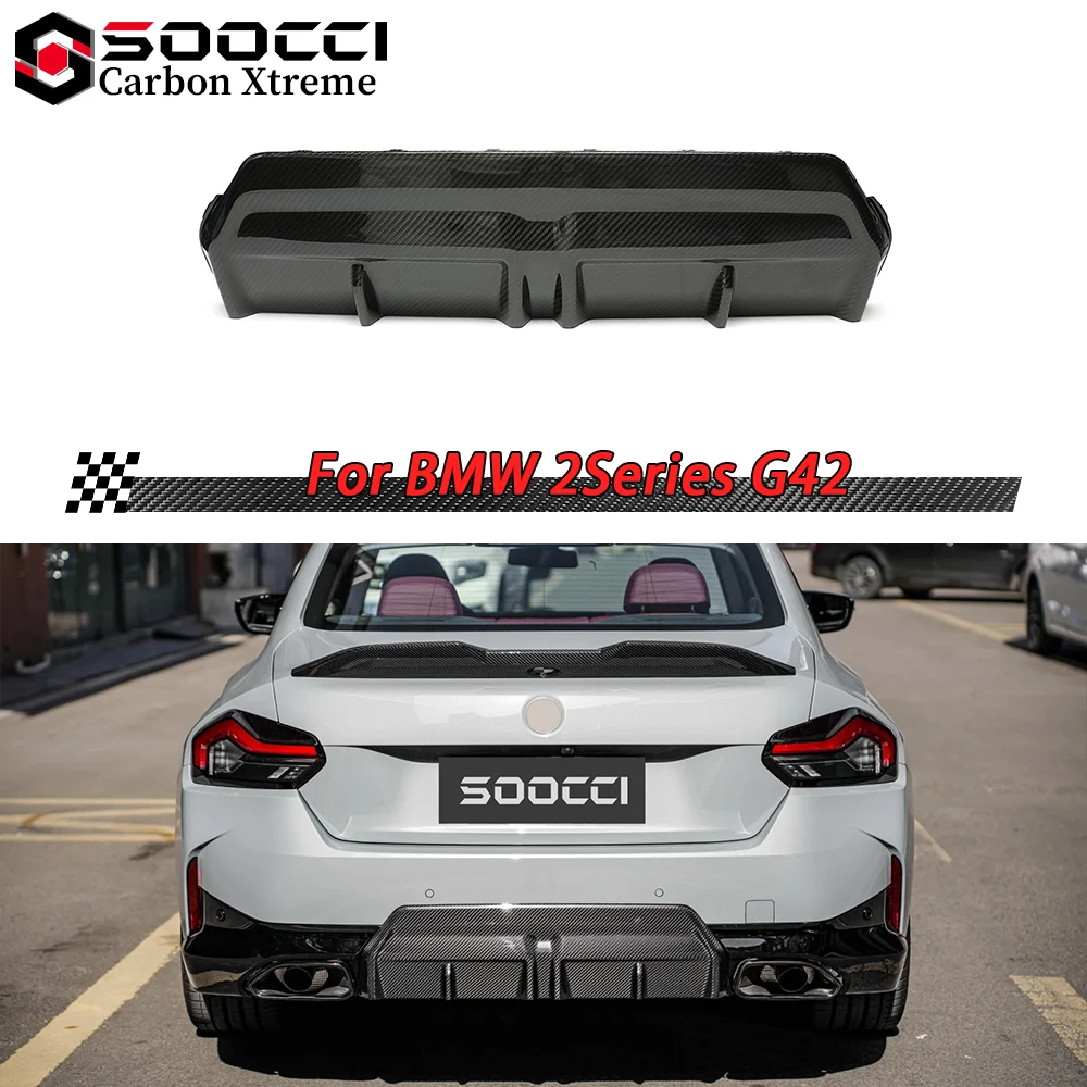 

Задний диффузор из сухого углеродного волокна в стиле MP для BMW 2 серии G42, обновленные комплекты кузова, задний бампер, спойлер, сплиттер, автозапчасти