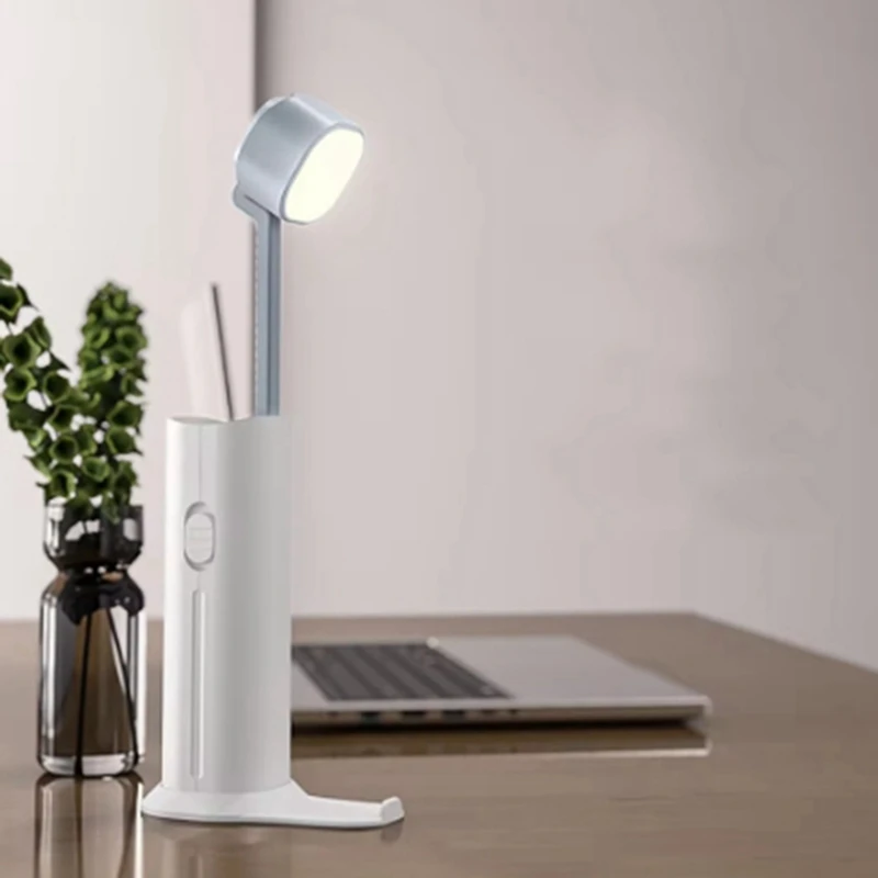 White Mini Power Bank With Portable Led Learning And Reading Small Table Lamp Suitable For Families