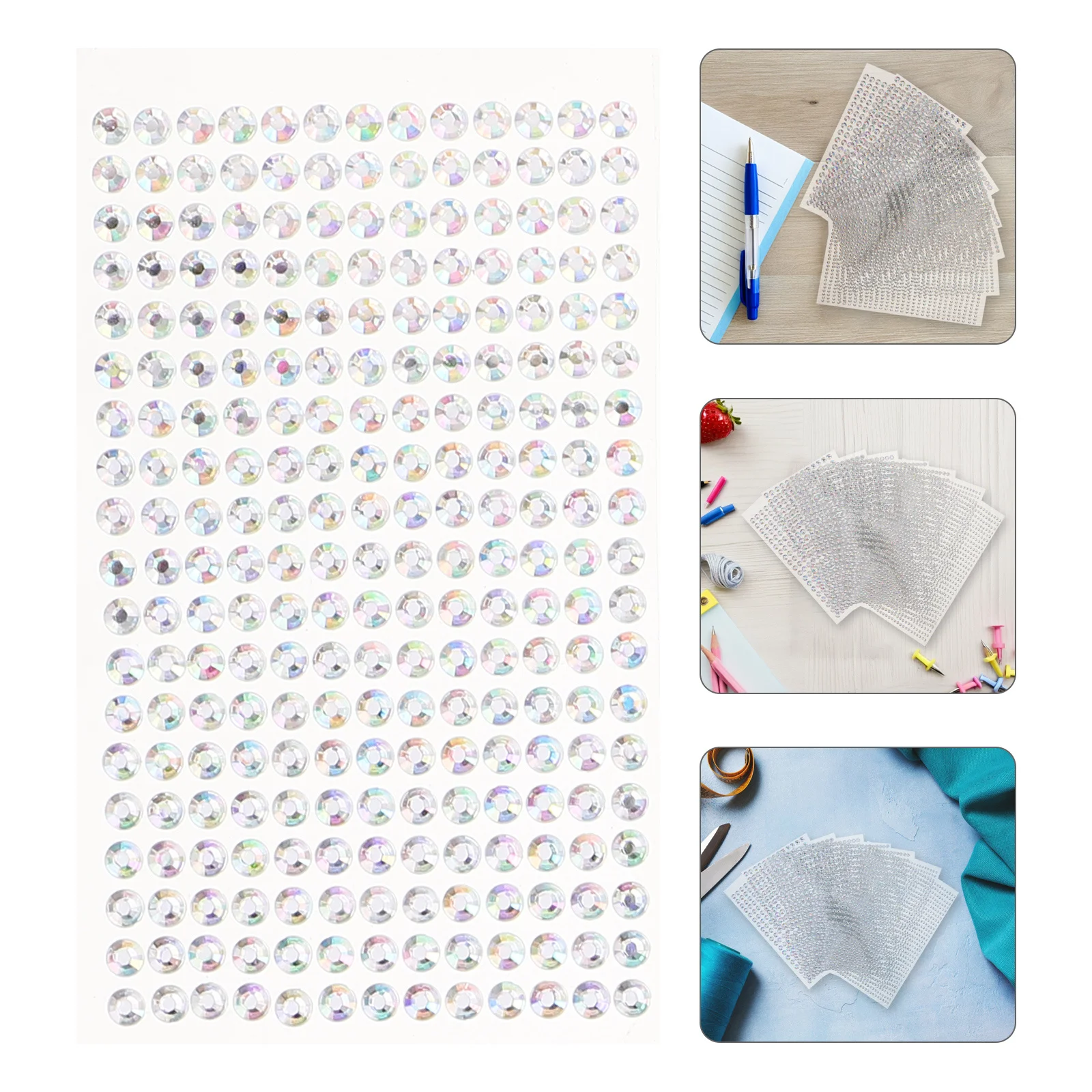 

8 Sheets Children Rhinestone Stickers Self Adhesive Acrylic Gemstone Stick on DIY Jewel Decals for Craft Scrapbooking Phone