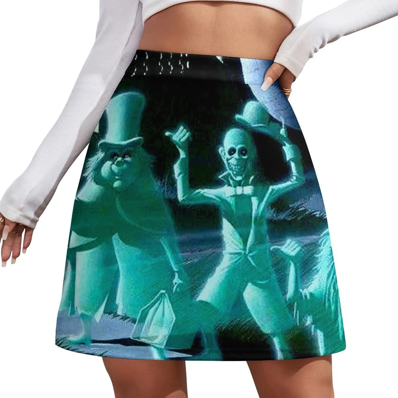 HAUNTED MANSION : Vintage Ghosts Advertising Print Mini Skirt night club outfits Woman clothing