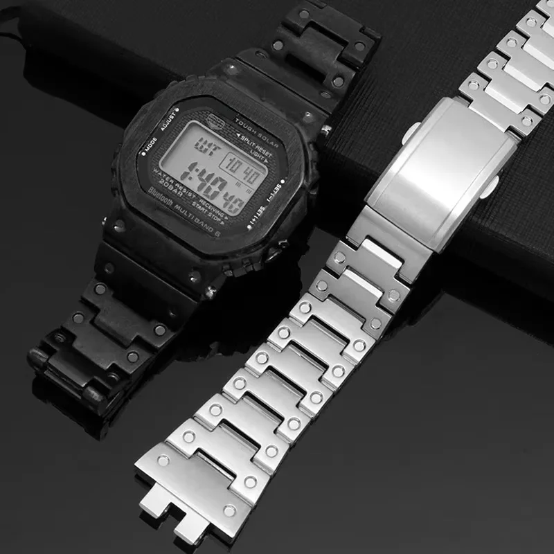 For Casio G-SHOCK GMW-B5000 316L Solid Stainless Steel WatchStrap Small Square Bracelet Gold Watch band Accessories Watch Chain