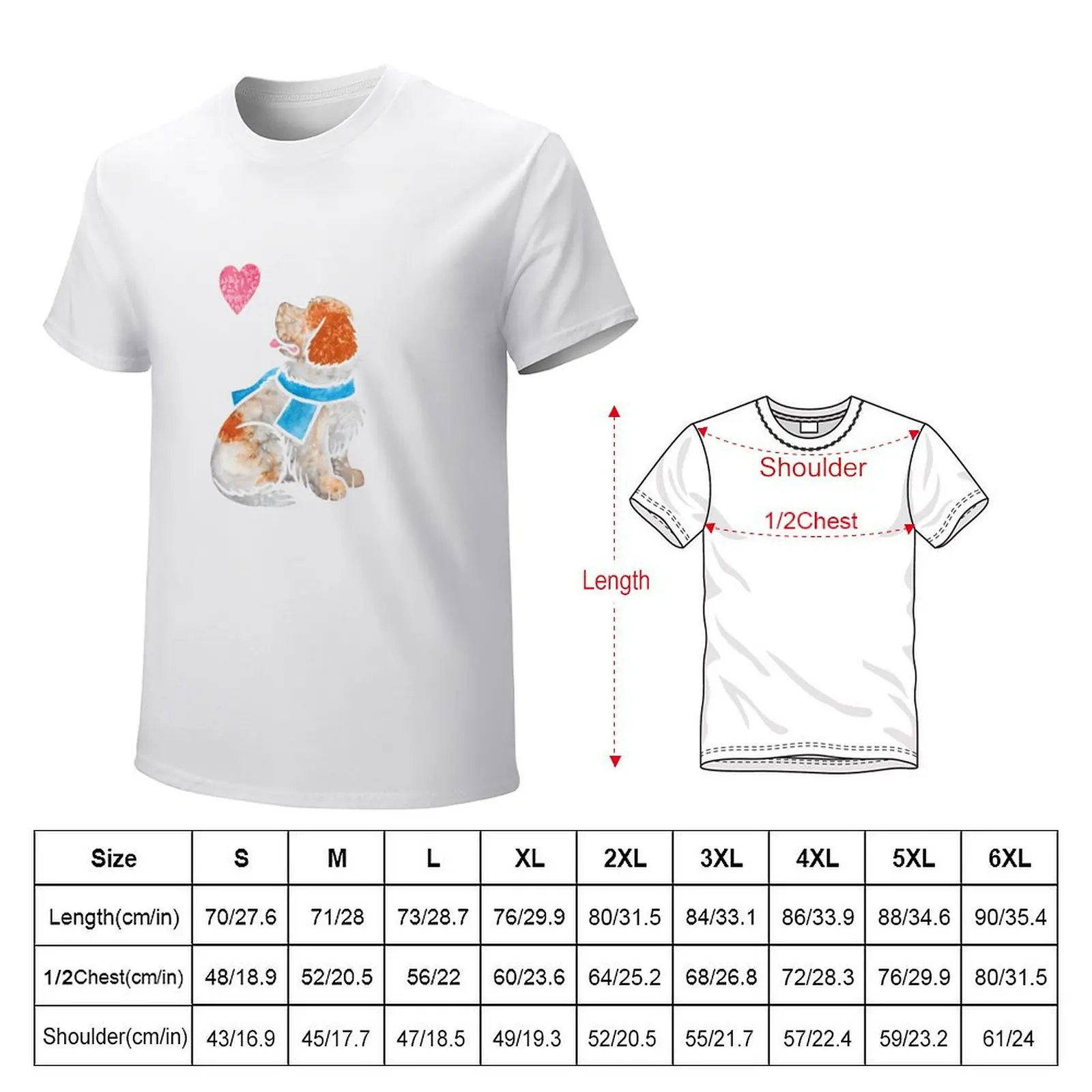 Watercolour Clumber Spaniel T-Shirt cute tops summer top mens t shirts casual stylish