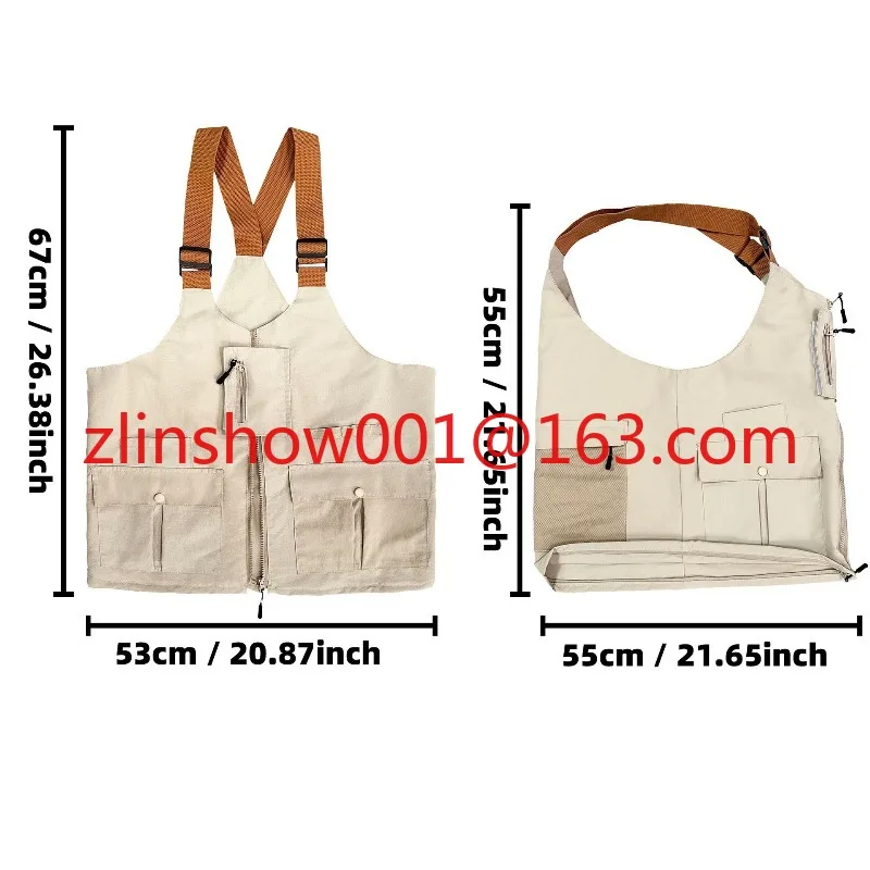 The new multi-functional vest bag tooling stacked vest can be diagonally spanned for multiple purposes