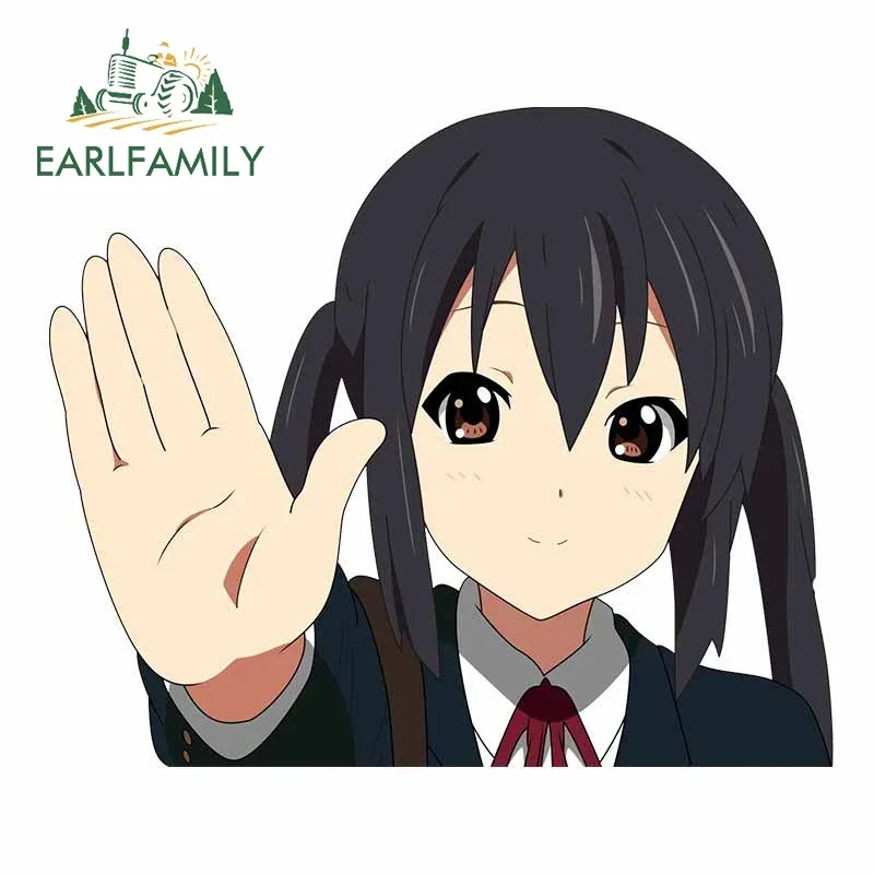 EARLFAMILY Nakano Azusa نظرة خاطفة دراجة نارية سيارة ملصق الكتابة على الجدران مقاوم للماء ويندوز ملصق مائي لوح التزلج اكسسوارات السيارات المحمول الفينيل RV