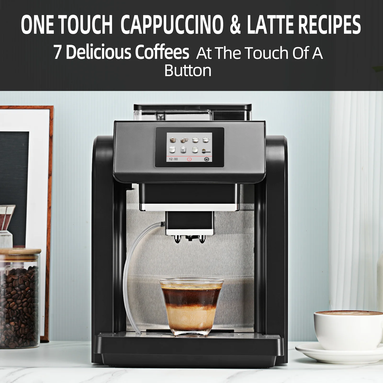 Touch Screen Grain Super Automatic Espresso Coffee Machine