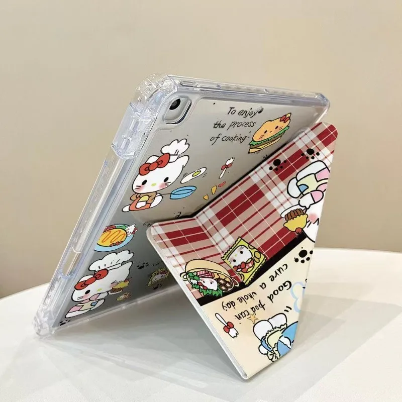 

Hello Kitty Tri-fold Case for 11th A16 Air7 M3 Pro M2 M4 11in Tablet Cases 5th 6th Air2 9.7in 9th 10.2in Mini6 Protective Cover