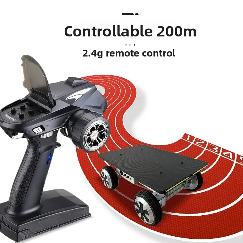 Flatbed electric remote control car chassis wheeled large load independent steering ultra-long range 4WD metal platform vehicle