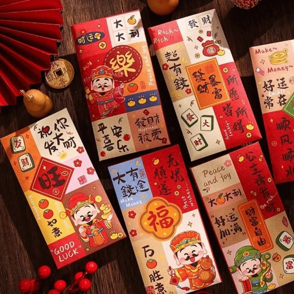 Cartoon Chinese Snake Year Red Envelopes Blessing Traditional Lucky Money Pockets Hongbao Paper Red Packet Party Gifts