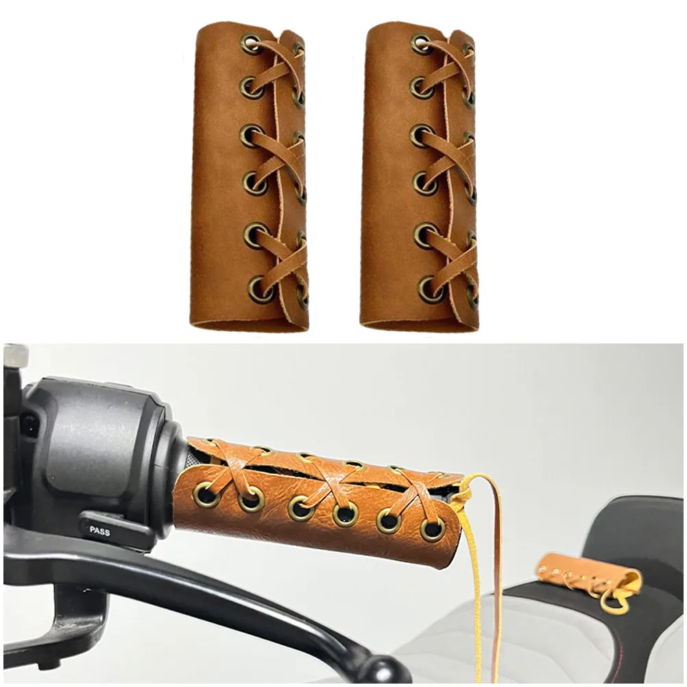 

Vintage Bike Grips Light Weight Anti Slip Comfortable Bike Grips H H grips Pair Brown Motorcycle Electric