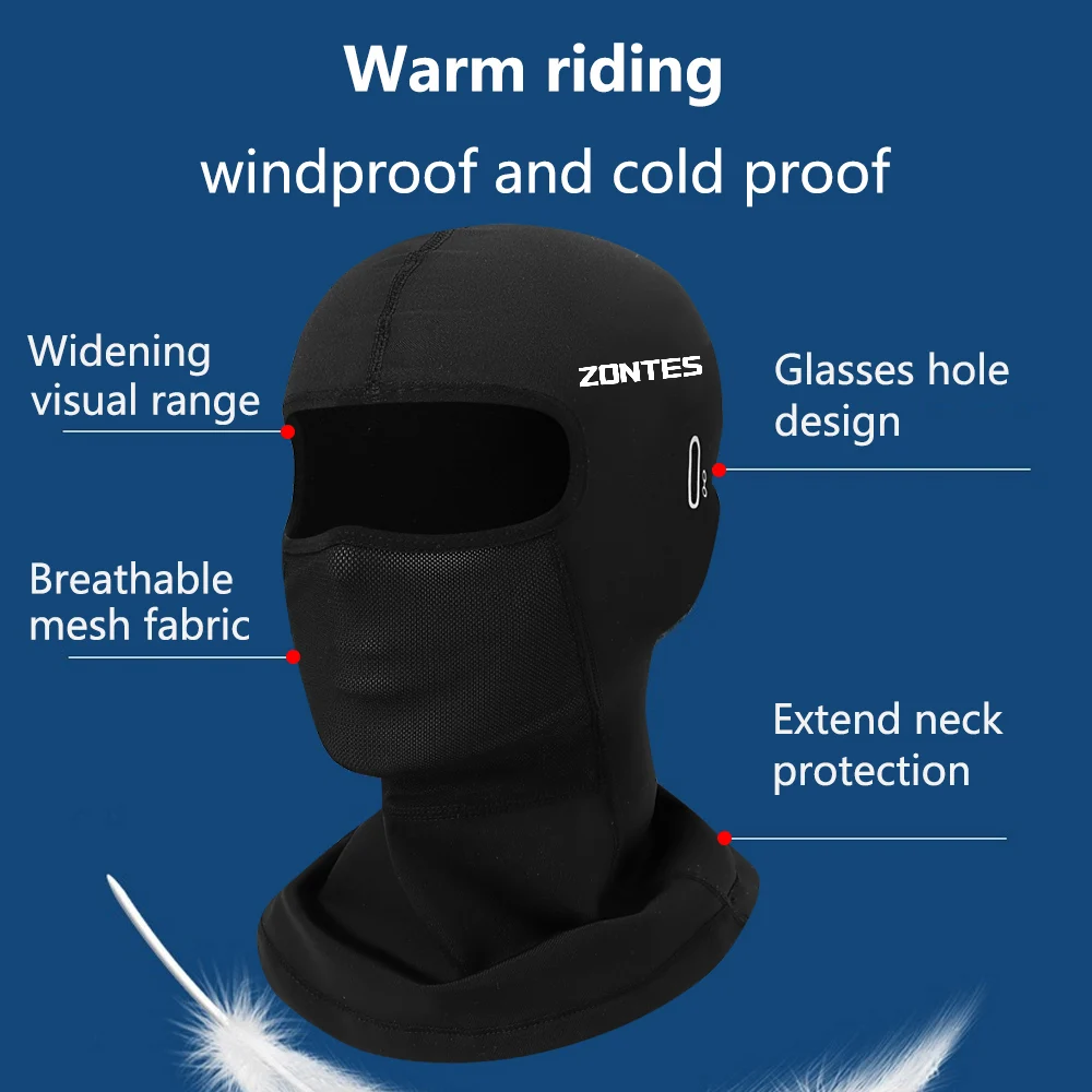 For Zontes Shengshi 310R 310X 310V ZT125 T310 350E 350D 350M 350R 350X Balaclava Cycling Full Face Mask Warm Outdoor Sports Moto