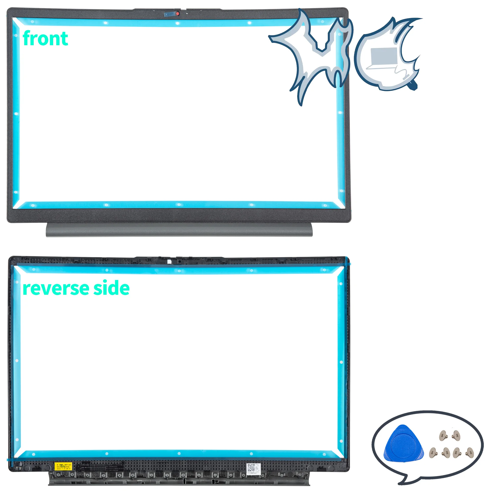 Imagem -03 - Portátil para Ideapad 315aba7 15iau7 Tampa Traseira Lcd Moldura Frontal Fundo do Palmrest Cinza Substituir 2023 Peças do