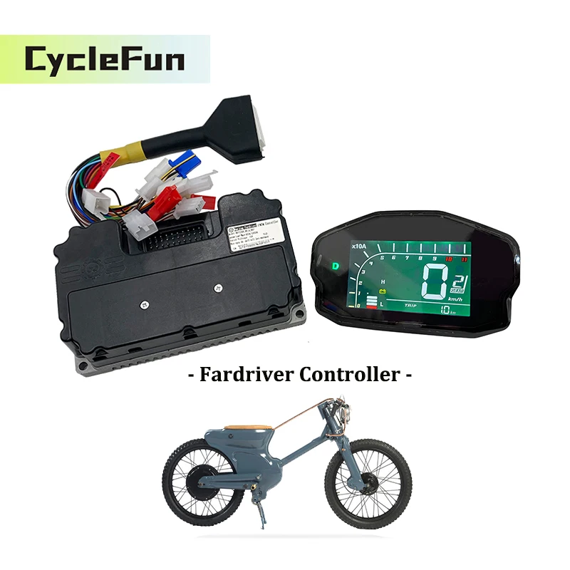 

500W-2000W Original FarDriver DC 55A Phase 200A ND72200 BLDC Controller With DKD Display For Electric Scooter E-bike Accessories