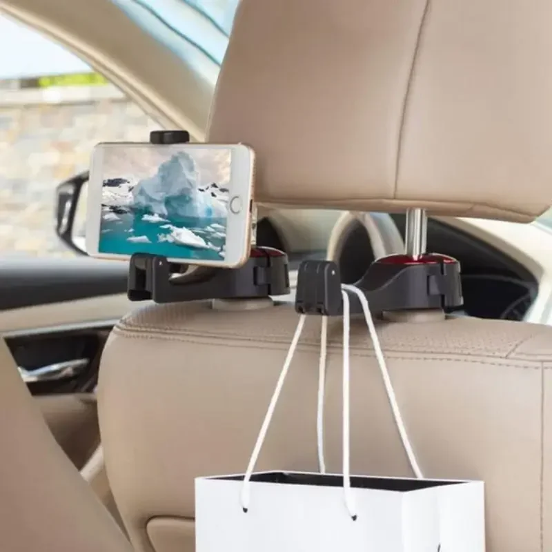 Headrest Bracket Car Hook Multi-Purpose Car Seat Back Storage Hooks Car Headrest Bracket Locking Hidden Phone Holder Hook