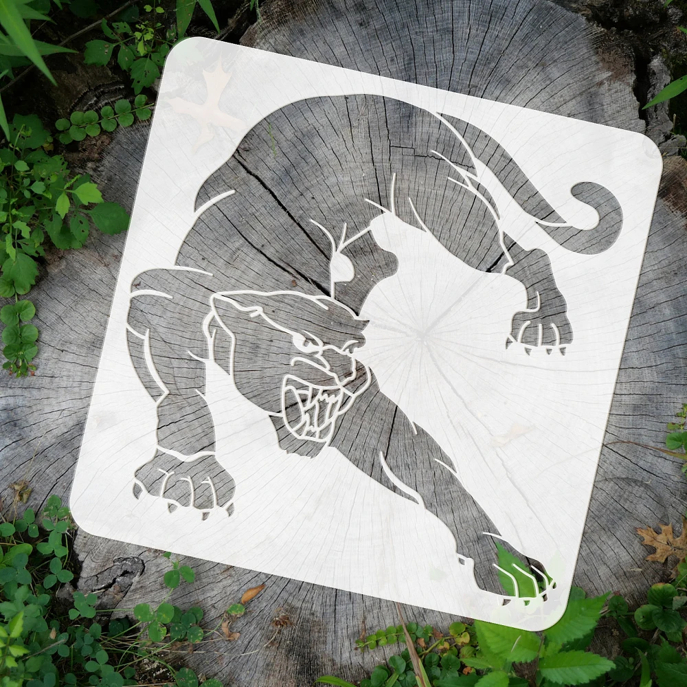 1 قطعة PET الجوف خارج رسم اللوحة الإستنسل لسجل القصاصات ألبوم صور ليوبارد 30x30 سنتيمتر