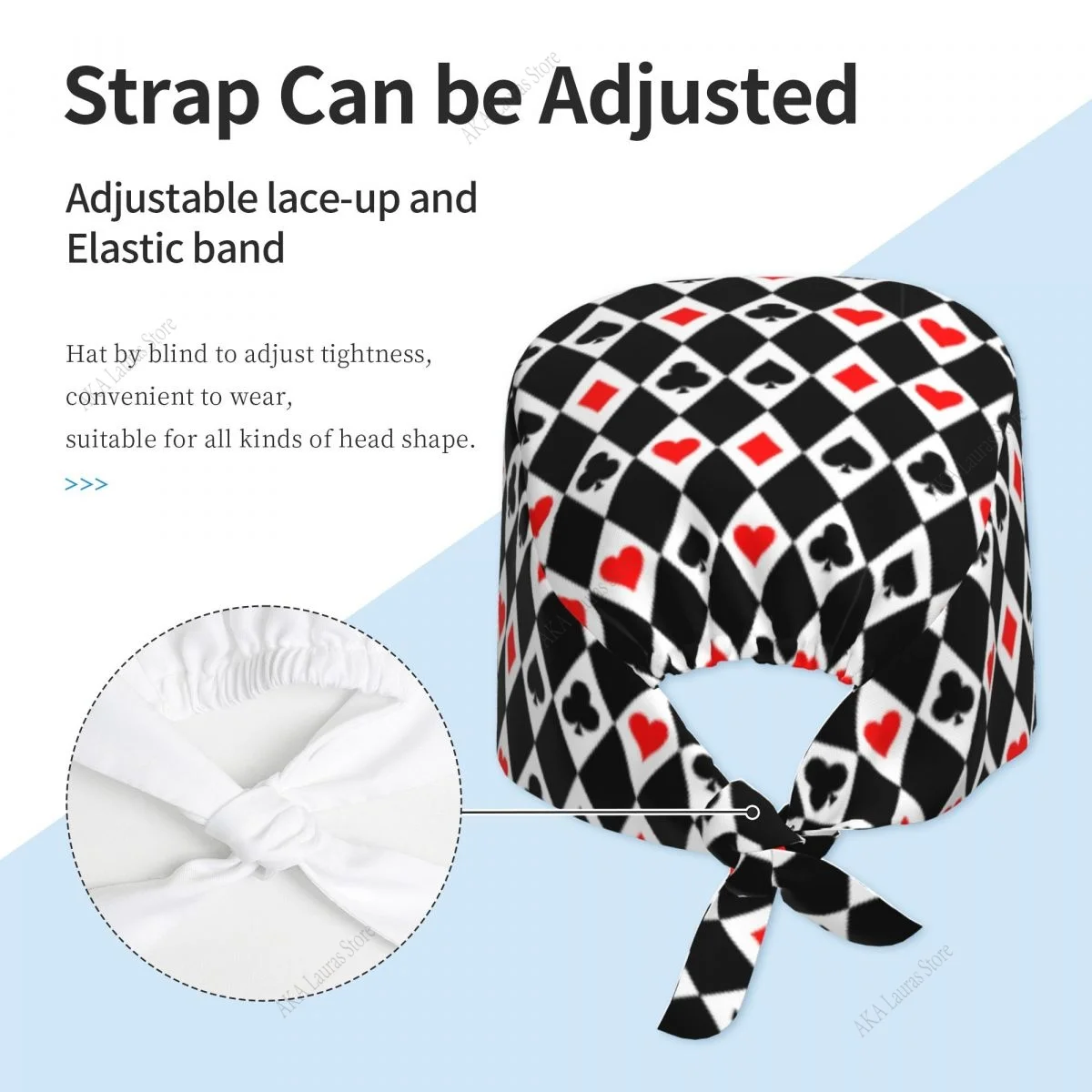 Pet Shop Rhombus And Card Unisex Nursing Scrub Caps Lustige atmungsaktive Veterinary Nursing Accessories Anesthesia Scrub Cap