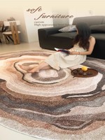 VIKAMA Old Money Style Carpet, Living Room Dirt-Resistant, Retro, Irregular, High-End Bedroom Bedside Carpet, Home Decoration