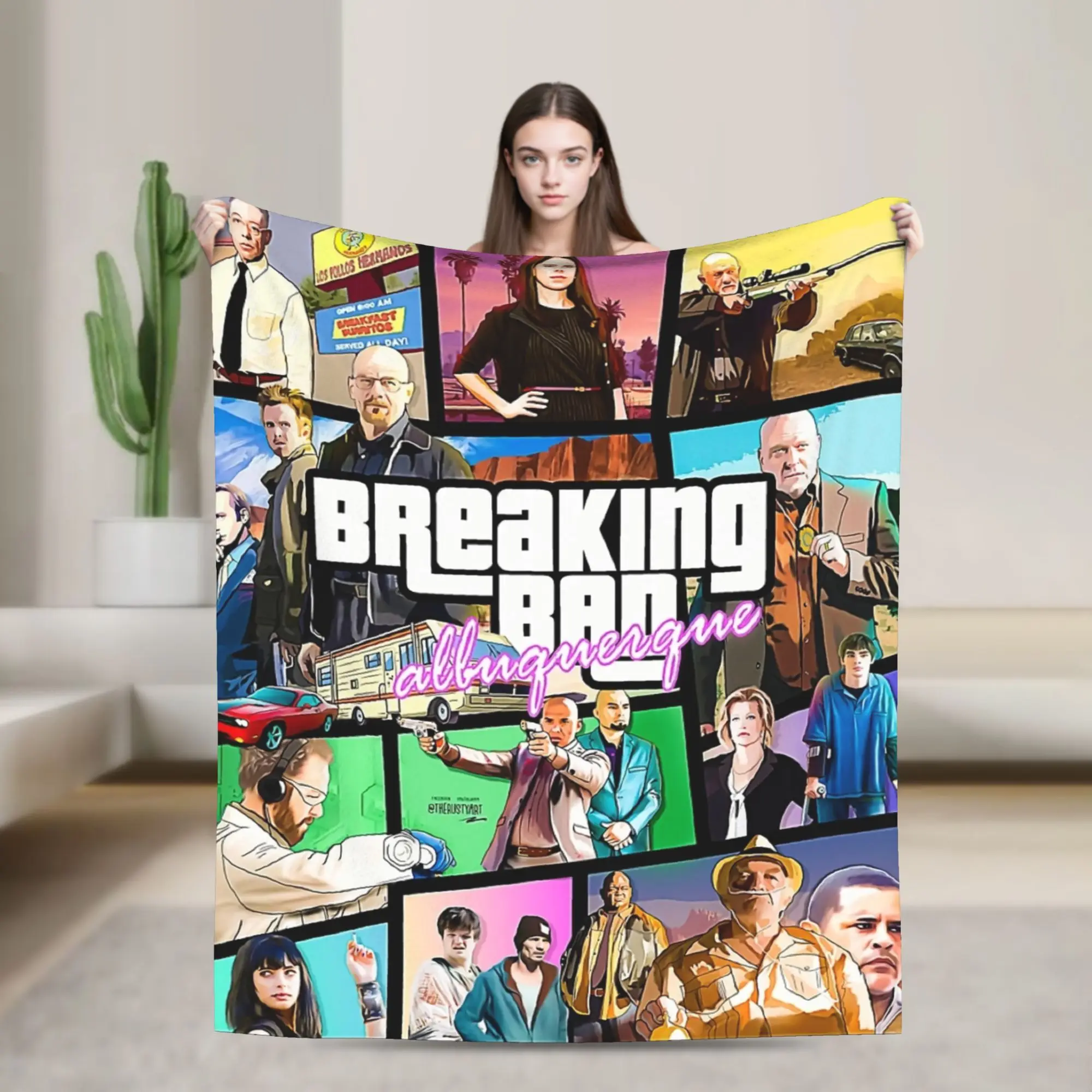 كسر سيئة Albuquerque مخصص Gta الفن بطانية كسر سيئة الفانيلا رهيبة الدافئة رمي بطانية ل غطاء ربيع الخريف #1