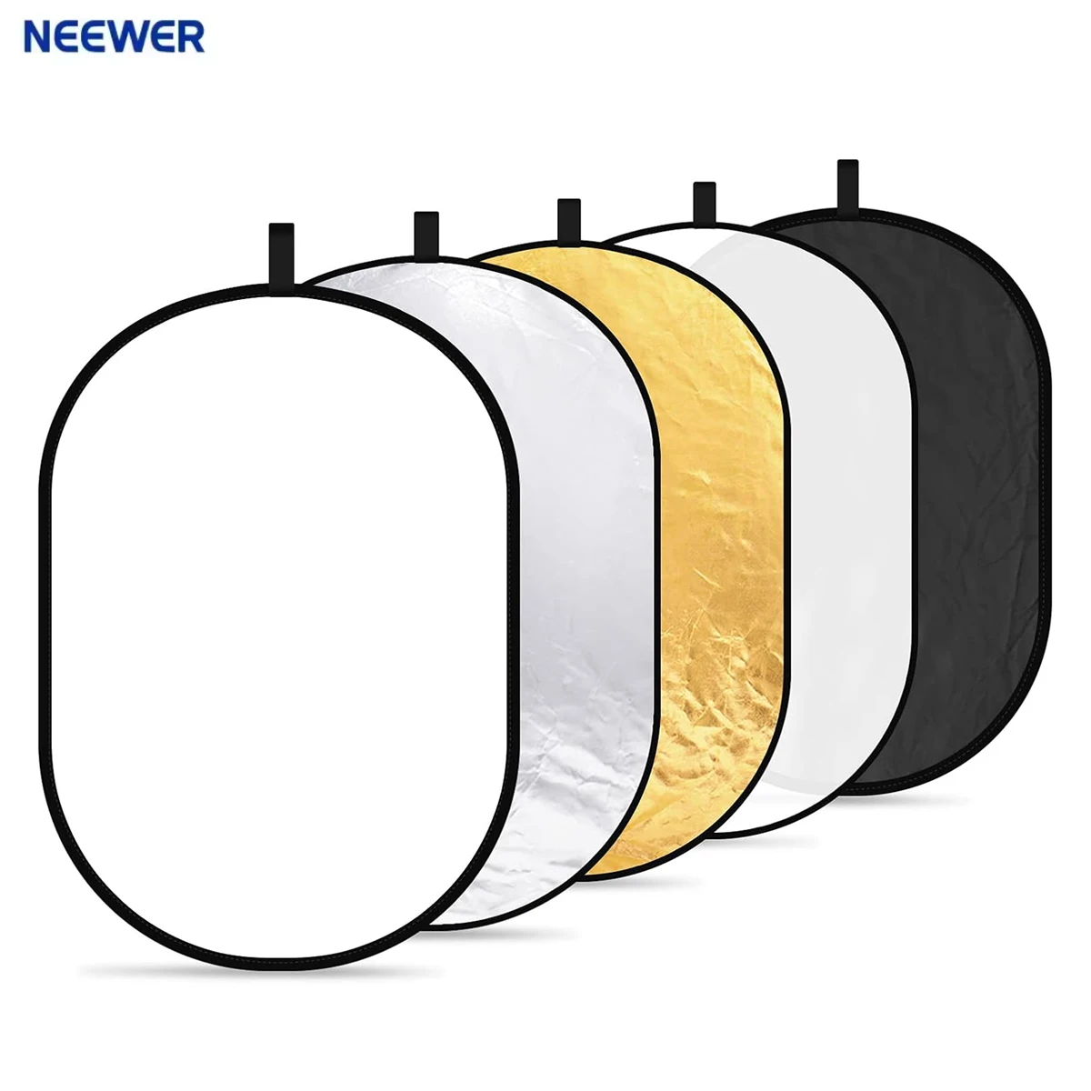 

Neewer 5-в-1 овальный профессиональный складной многодисковый отражатель света с полупрозрачным/серебристым/черным/золотым/белым