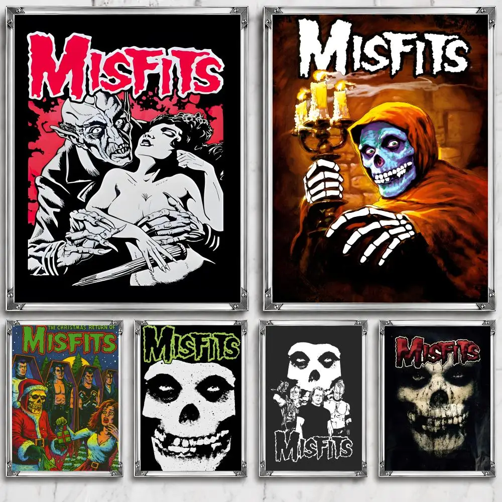 band M-Misfits Poster Self Adhesive Wall Decor Waterproof Removable for Bedroom Living Room bar Gift
